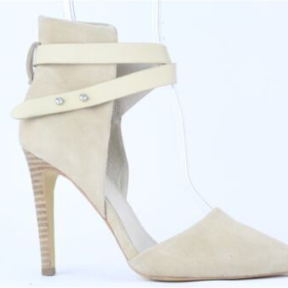 Joe's Jeans Cream Ankle Strap Heels - Picture 1 of 12